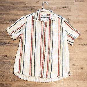 90s style stripped button-up shirt♦️